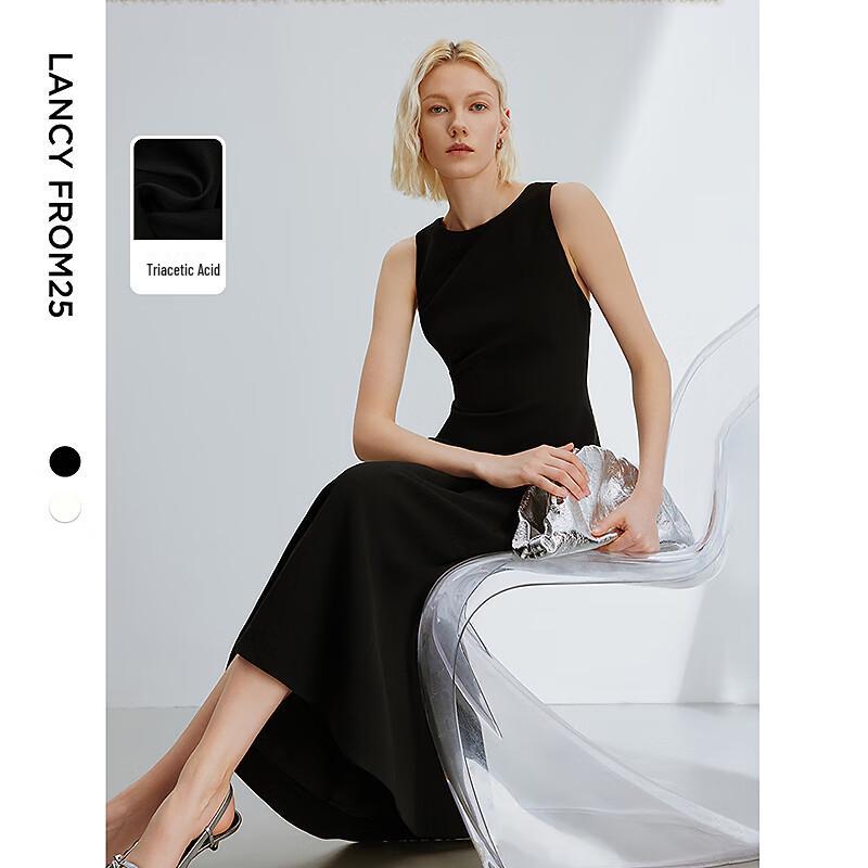 

Langzi Basic Sleeveless Triacetate A-Line Midi Dress L