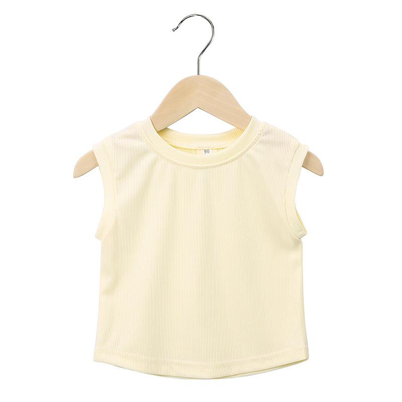 Summer Girls' Baby Ice Silk Set Girls' Baby Summer Loose Sleeveless Vest Top Pants Two-piece Set