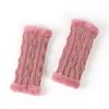 Purple Warm Fur Gloves for Autumn and Winter Thick Velvet Gloves Short Knitted Plush Sleeve with Gloves