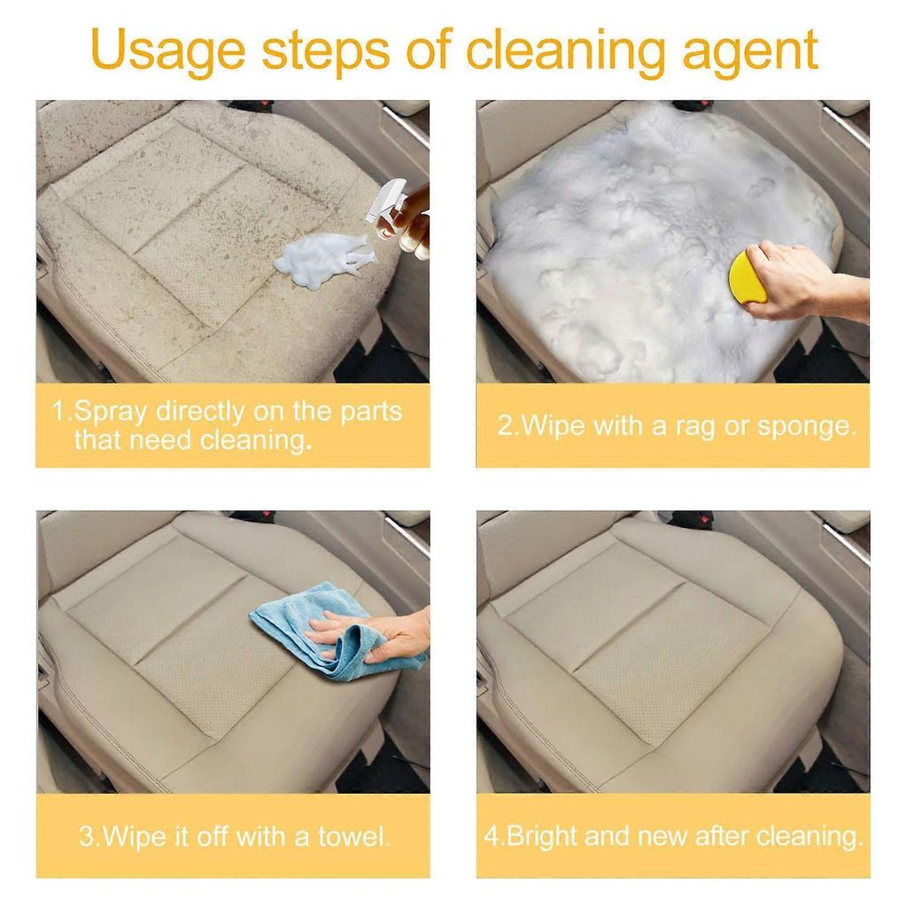 Nur für kurze Zeit!!Rayhong Schaumreiniger für das Autoinnenraum, Wasserfrei zur Entfernung von Flecken, Schaumreiniger für Sitze, Dachhimmel und Armaturenbrett