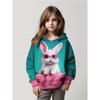 Child Hoodies Trendy Girls Cartoon Bunny Print Pullover Hooded Sweatshirt Street Fashion Tops Long Sleeve Children's Sweatshirt