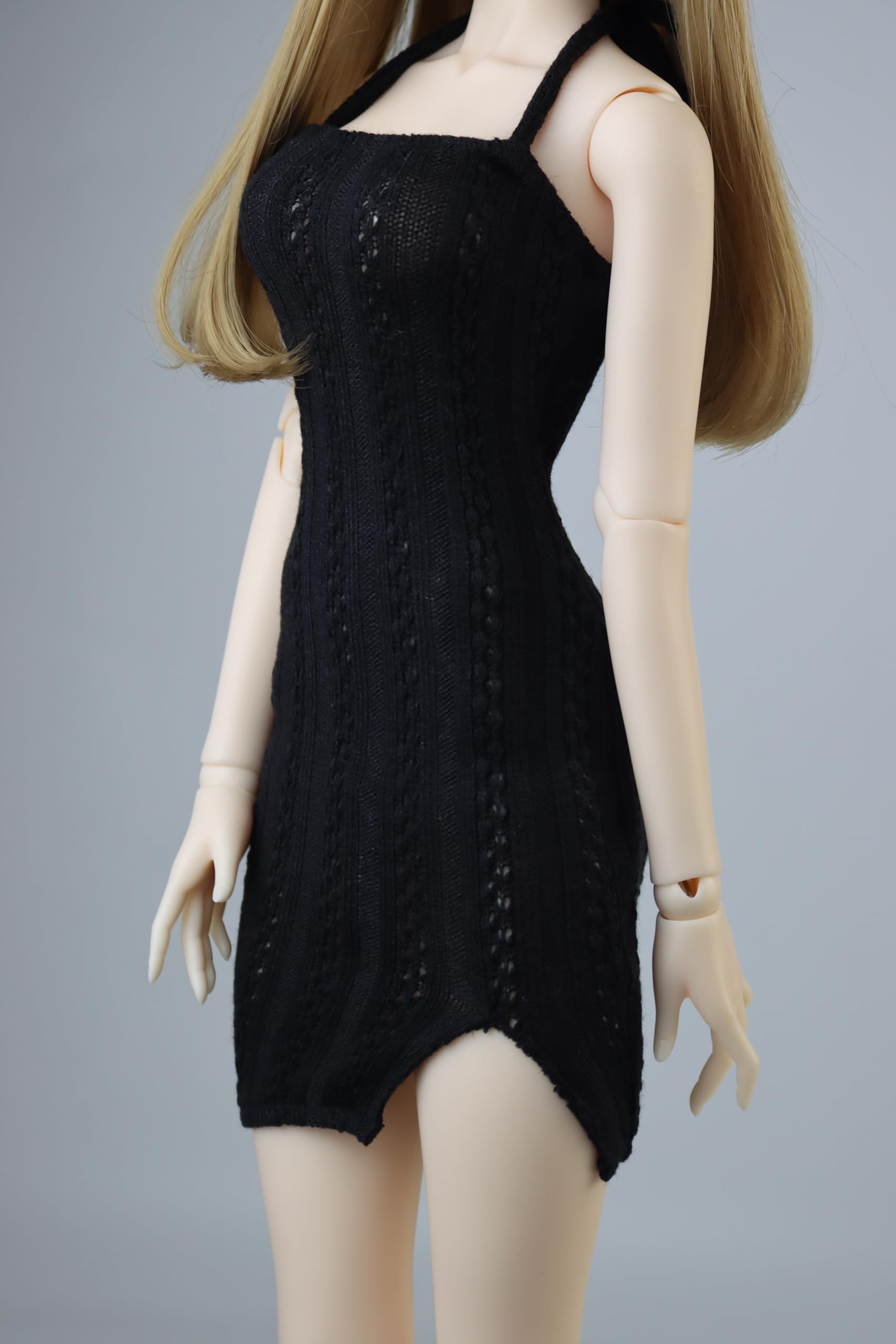 

HAMRETHYPPZ BJD Clothes BJD Clothes BJD Doll Hemp Flower Neck Wool Sexy Black Dress and Body Not Black 1/3 1/4 1/6 Children s Set, Children s Skirt, чорний