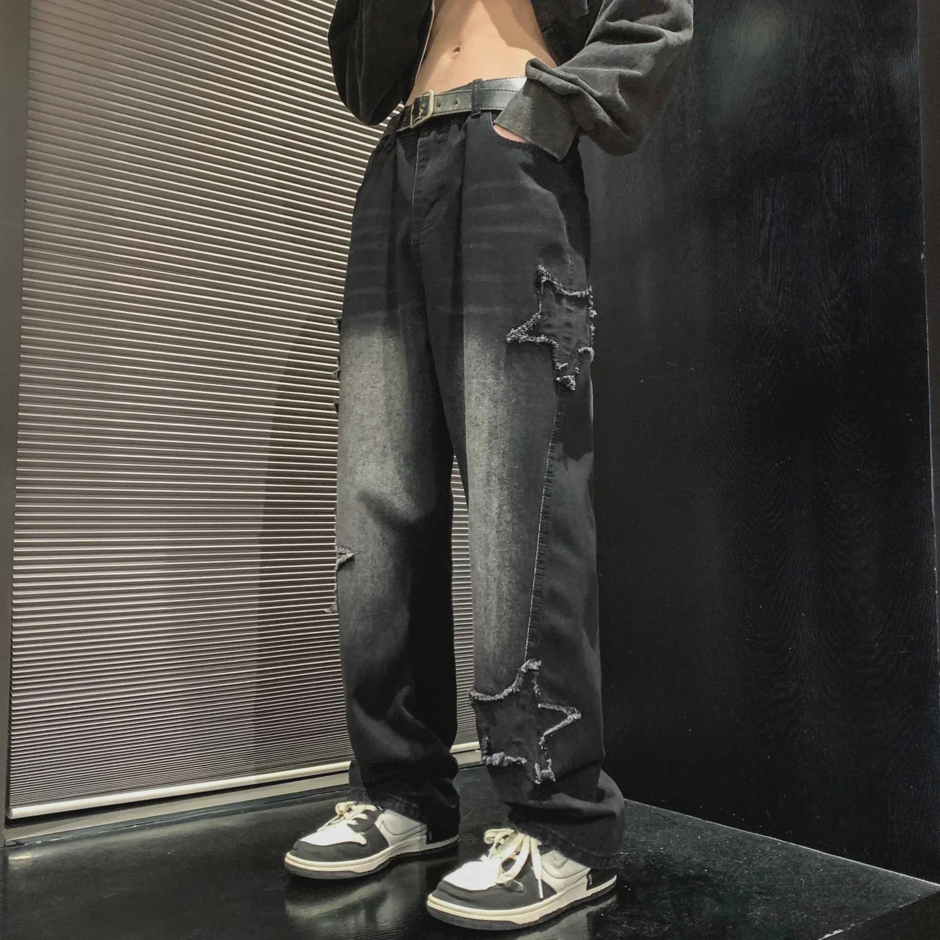 

Модные мужские джинсы American Star Wide-Leg Flared - Летний уличный стиль Medium