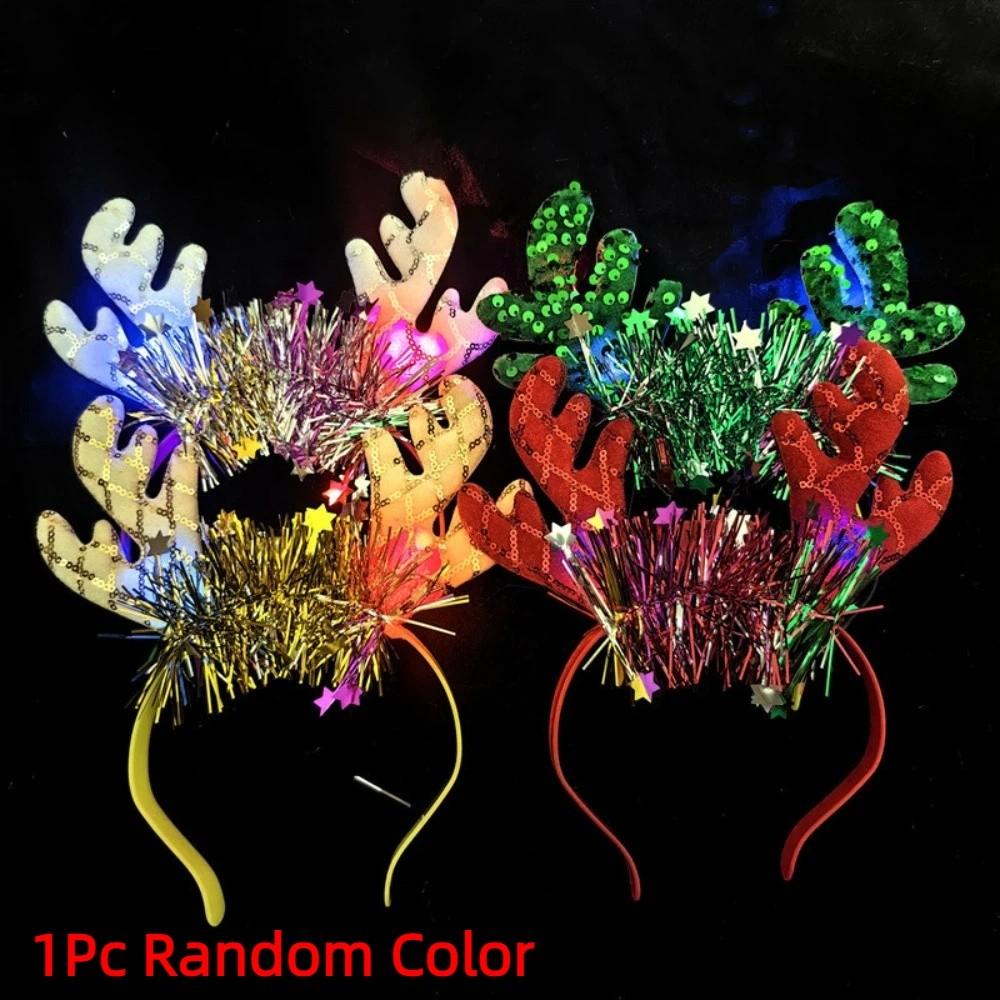Tiara de Cabelo LED Brilhante Doce 2027 Bastões Luminosos Brinquedos Infantis Aro de Cabelo de Natal Adereço para Foto