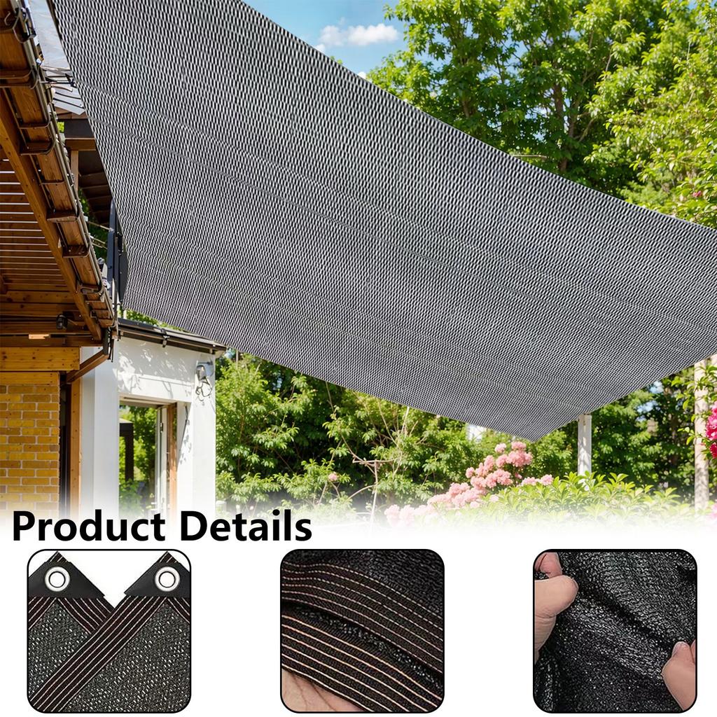 1 * 2-meter Sunshade Fabric, Tear Resistant, Sunshade Mesh Belt, Reinforced, Rope Ring, Durables Garden Sunshade And Sun Protections