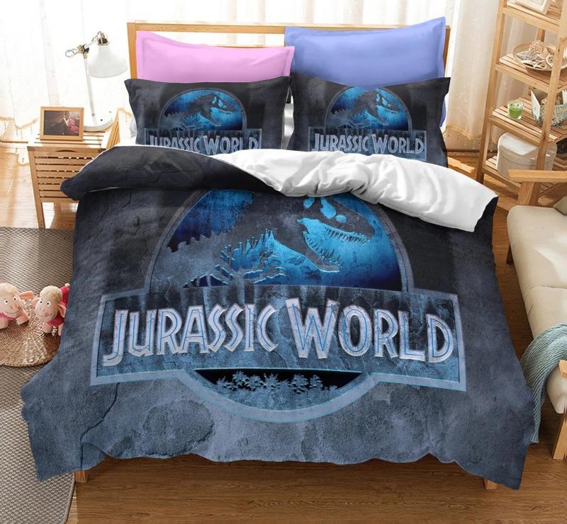 3D Jurassic Park Bedding Set Kids Boy Home Textile Decor Bed Sets Queen Size Comforters Quilt Bedroom Queen Dinosaur Duvet Cover