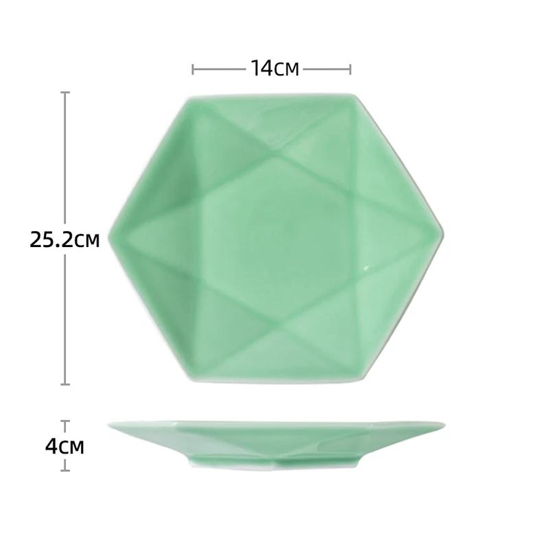 Creative Solid Color Ceramic Plates Chinese Style Restaurant Dessert Plate Seafood Sushi Dining Plate Unique Household Tableware