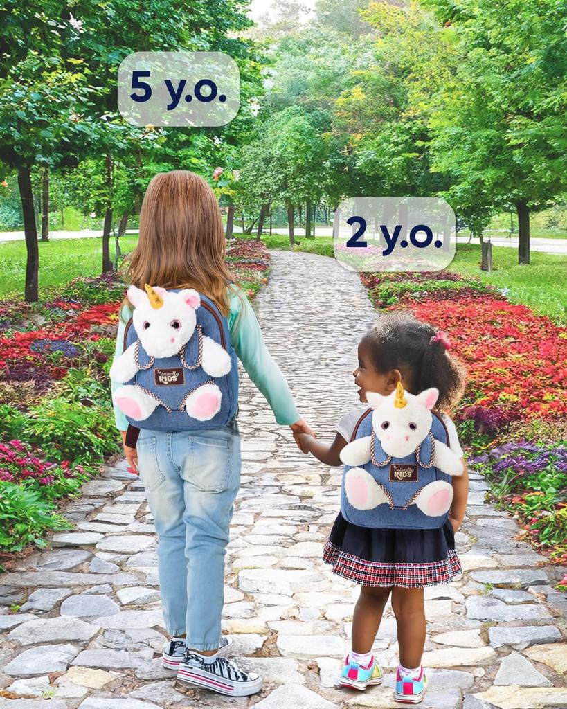 Naturally KIDS Toddler Backpack with Plush Toy Toddler Gift for Boys Girls Small Backpack Unicorn Toy