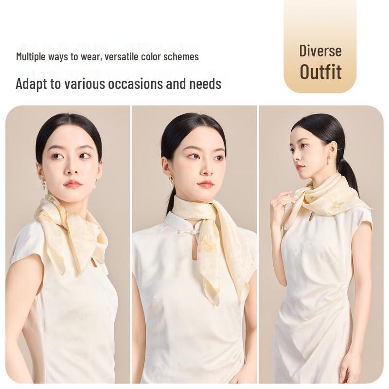 JIUMU 100% Mulberry Silk Square Scarf Shawl