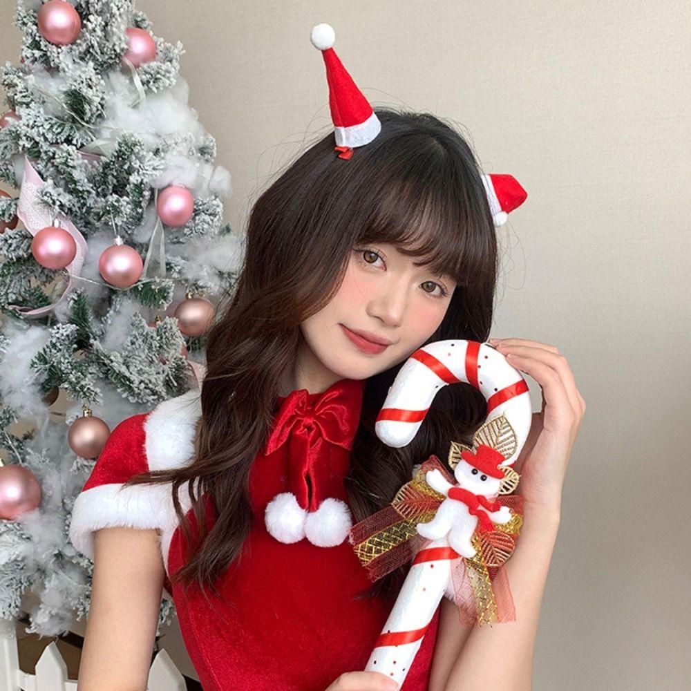 Merry Christmas Decor Red Christmas Hat Hairpin Christmas Headband Christmas Costume Dress Up