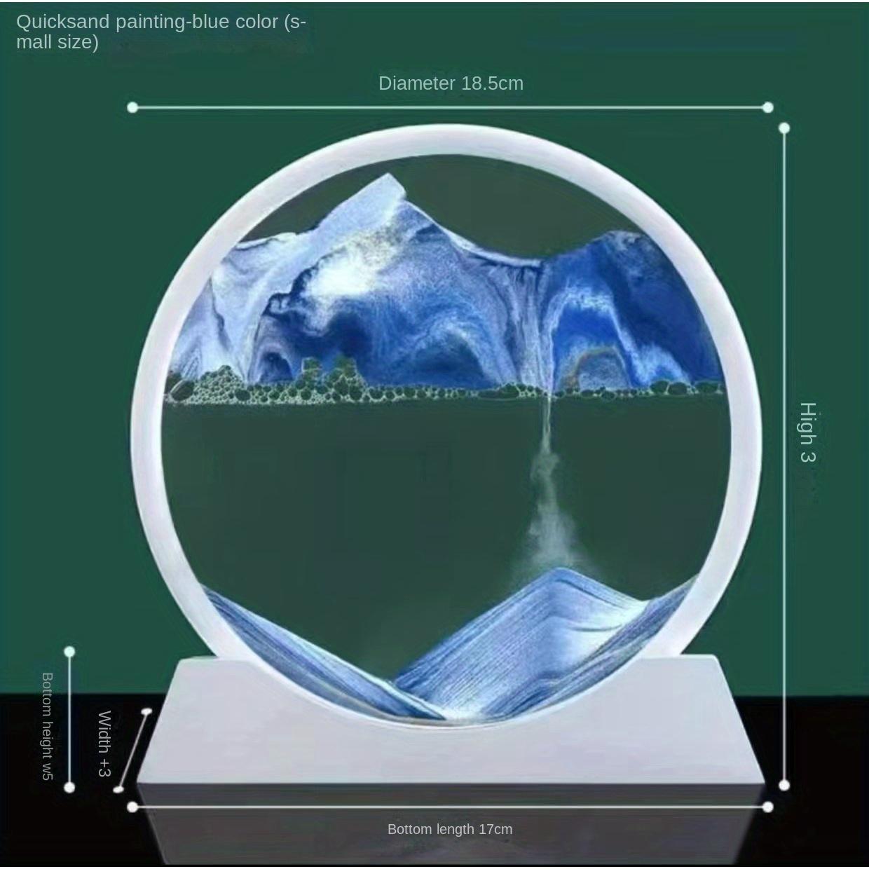 

3D Quicksand Art Glass Hourwatches - Современный декор стола, идеально подходит для гостиной и офиса, идеальный подарок на выпускной S синий