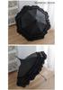 Lolita Pure White & Black Pagoda Umbrella - Fresh Style, Windproof Sun & Rain Umbrella with Curved Handle, Ideal for Weddings & Ceremonies
