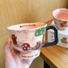 Cartoon Ceramic Cup with Handle, High Appearance Level Retro Mug, Household Office, Cute Breakfast Coffee Cup, Comfortable Handl