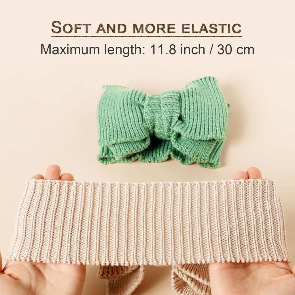 1pc Baby White Diy Woolen Double Layer High Elasticity Headband With Large Bowknot Decoration Love Valentine