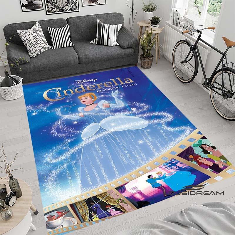 Tappeto con motivo fiabesco di Cenerentola, adatto per soggiorno, camera da letto, comodino, bagno, antiscivolo, adatto per bambina'