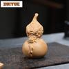 Exquisite Purple Clay Divine Dragon Gourd Tea Pet Handmade Sculpture Crafts Lucky Model Tea Figurine Tea Ceremony Teaware Crafts
