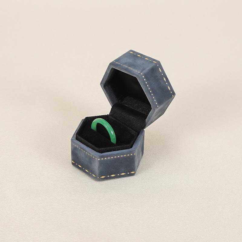 

Hexagon square Jewelry Boxes with Square Pattern Satin and Plastic PC Material for Jewelry Box Packaging Jewelry Packaging Box