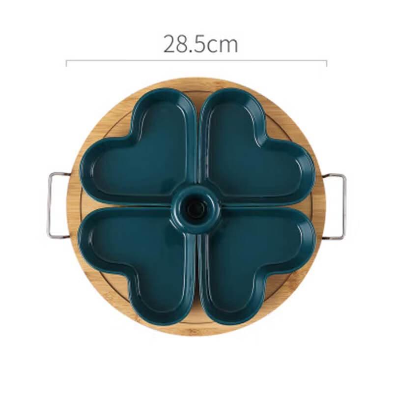 Набор из 2 керамических тарелок в форме сердца с разделителями DX