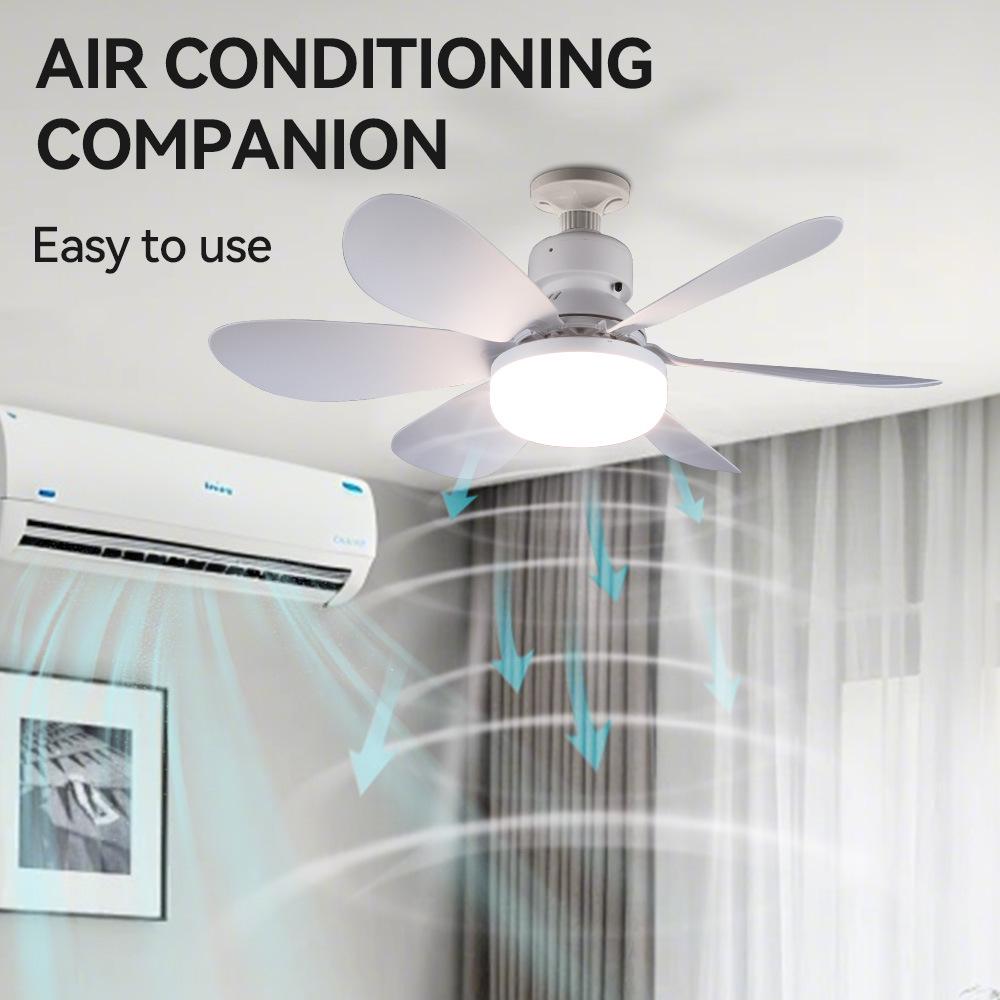 52CM LED Ceiling Fan Light with Six Removable Blades and Remote-Controlled Three-Speed Settings