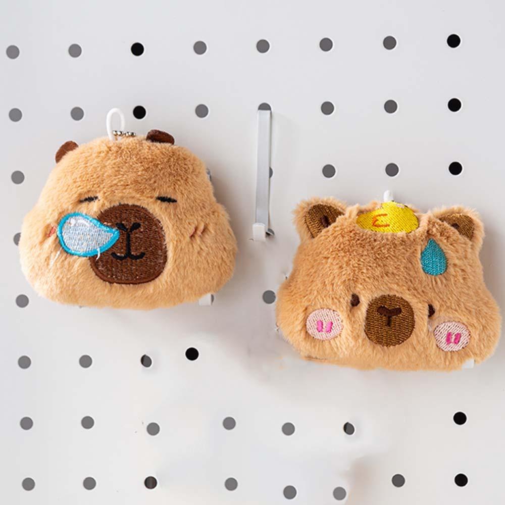 Beeping Capybara Key Ring Blinking Cartoon Animal Pendant Bag Hanging Capybara Plush Keychain  Boys