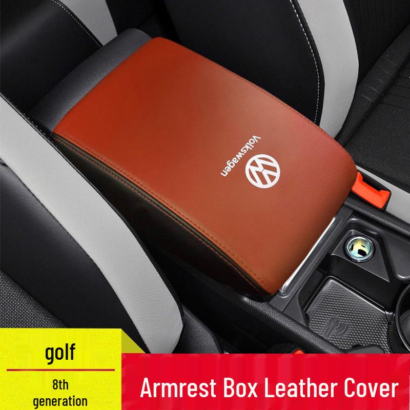 Golf 8 Central Armrest Box Leather Protector Cover (21st Gen)