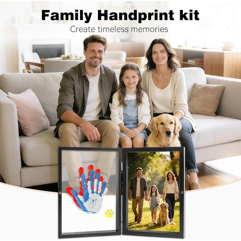 Family Handprint Baby Handprint and Footprint DIY Handmade Souvenir Wooden Frame Gift Suitable Mother's Day, Anniversary