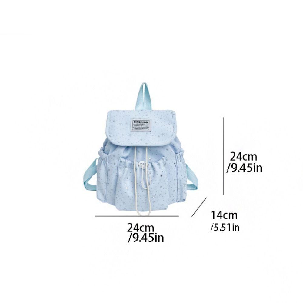 Large Capacity Star Print Drawstring Backpack Students School Bag Junior High School Students