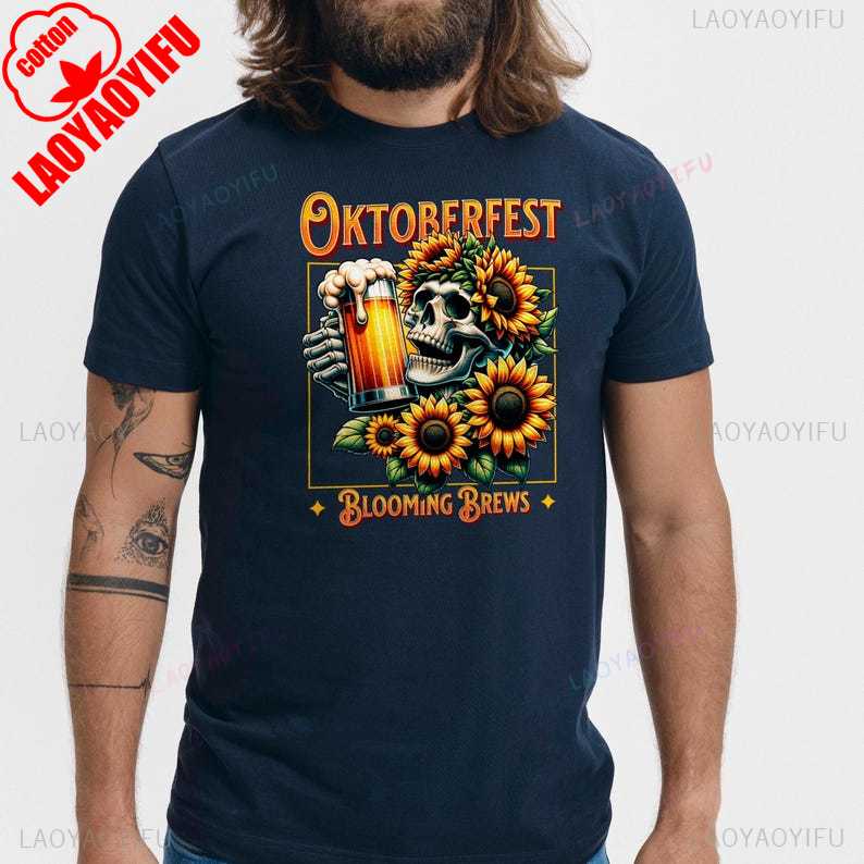 Oktoberfest Tshirt Beer Lover Gift Funny Cotton Tshirt Summer Short Sleeve Casual Tee Unisex Soft Custom Printed Cotton Tee S