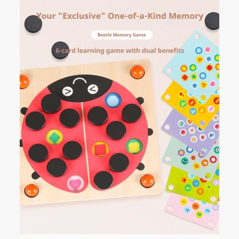Beetle Memory Chess 3-6 Years Old Concentration Logical Thinking Training, Puzzle Parent-child Table Game Wooden Toy