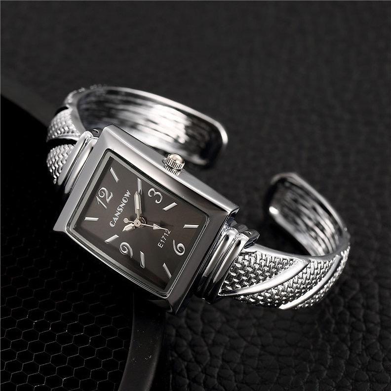 Fashion Womens Watches Stainless Steel Bracelet Quartz Wrist Watch for Ladies New Design Rectangle Dial Female Clock