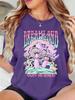 Dreamland Enjoy The Moment Printed TShirt Womens Basics Soft T Shirts Loose ONeck Short Sleeve Tops Summer Comfortable Clothes