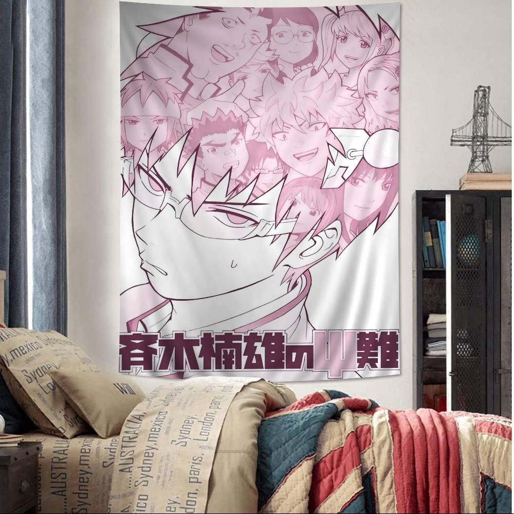 

Manga The Disaster Of Nanxiong Saiki K Printed Large Wall Tapestry Art Science Fiction Room Home Decor Decor Blanket 74x94cm(29x37in)