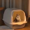 Large Capacity Cat Litter Box Fully Enclosed Sandbox Pet Anti Splash Toilet Spillproof Deodorant Cat Toilet Removable Cat Bedpan