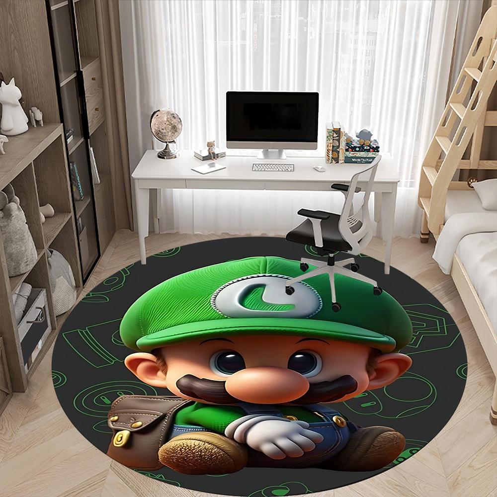 1pc Mario Office Round Area Rug, Under Office Chairs Bedroom Living Room Home Decor a1016257