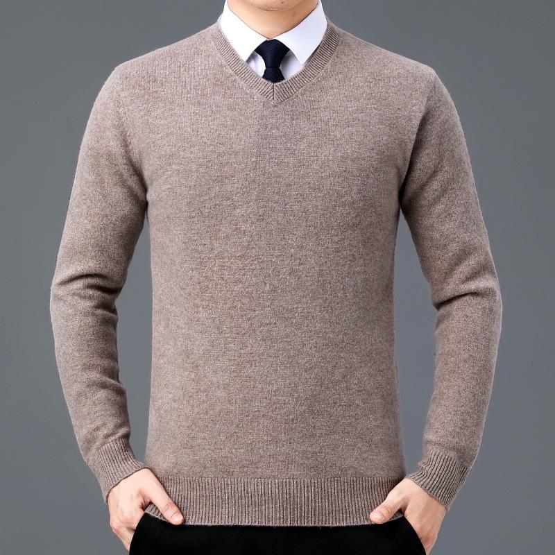 2025 Herren V-Ausschnitt Kaschmirpullover: Dick, Warm, Business Casual für Herbst/Winter
