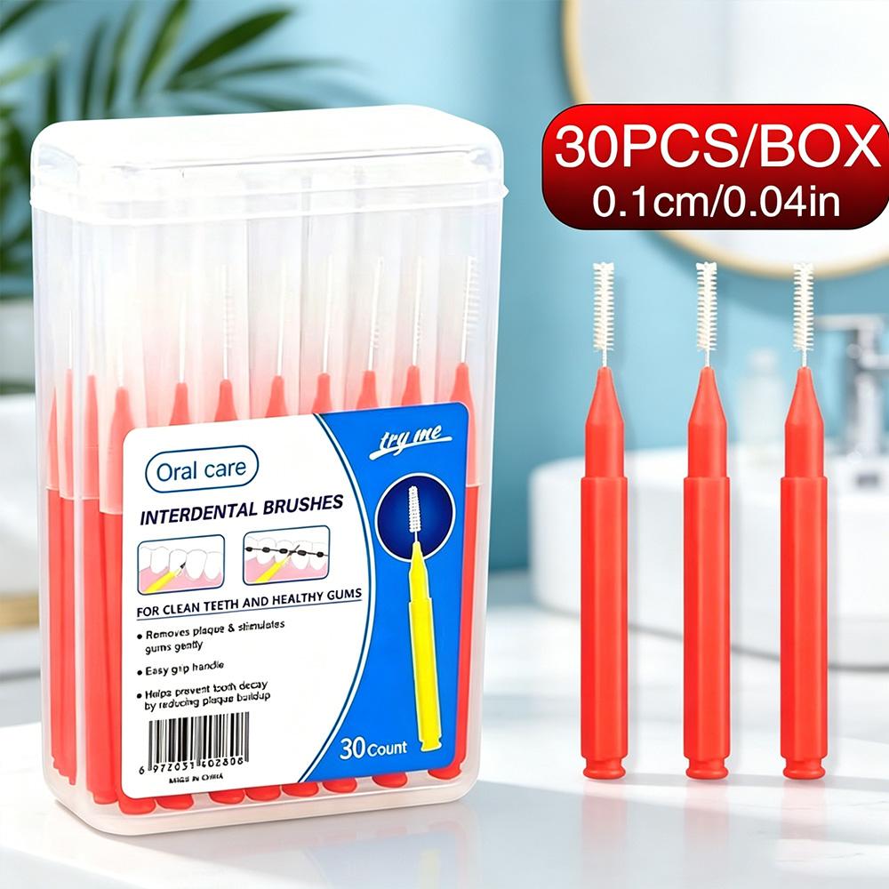 Oral Care Interdental Gap Brush 0.1cm/0.04in Portable Teeth Interspace Cleaner Disposable Dental Cleaning Tool