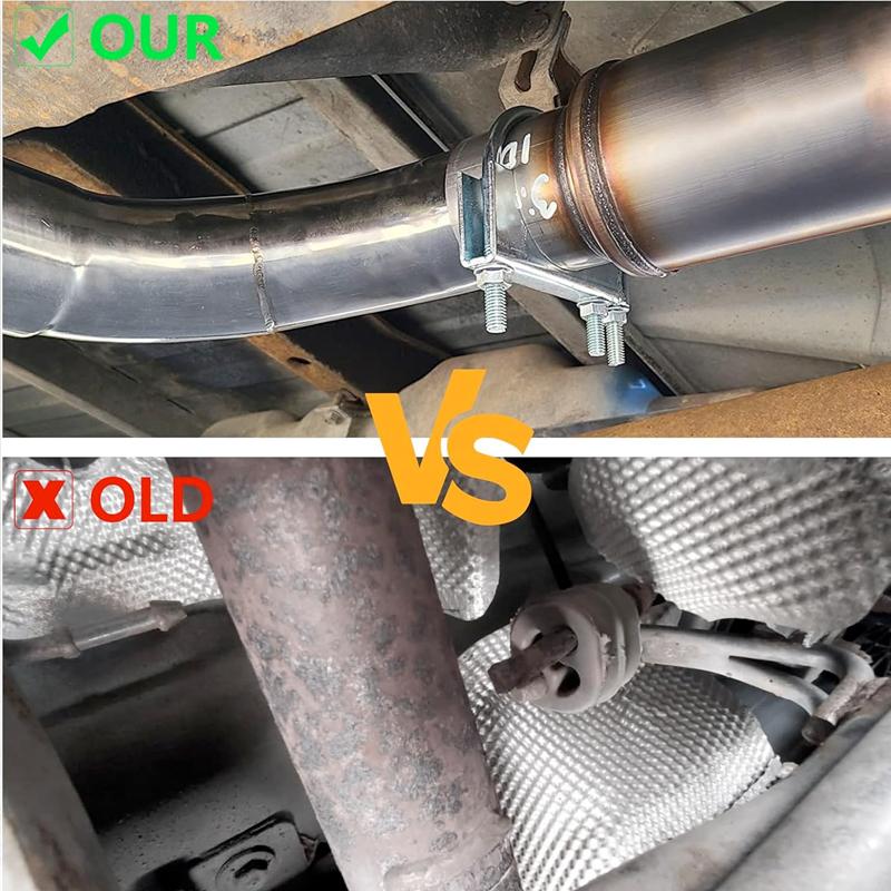 2.5 Inch Exhaust Hangers Heavy Duty Adjustable Exhaust Clamp with Muffler Hanger Muffler Pipe Vibration Damping Fixin Universal