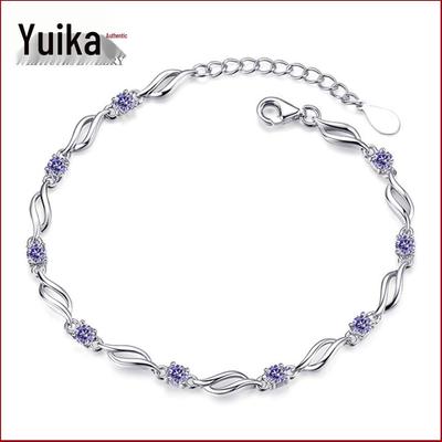 Korean Style Rhinestone Love Bracelet for Women - Simple, Fashionable, Sweet Crystal Hand Jewelry