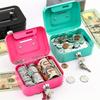 Secure Metal Keylock Storage Box Vault Adult Penny Bank Coin Saver Cash Deposit Register for Daily Home Office Use 4.5*3.8*2.3in