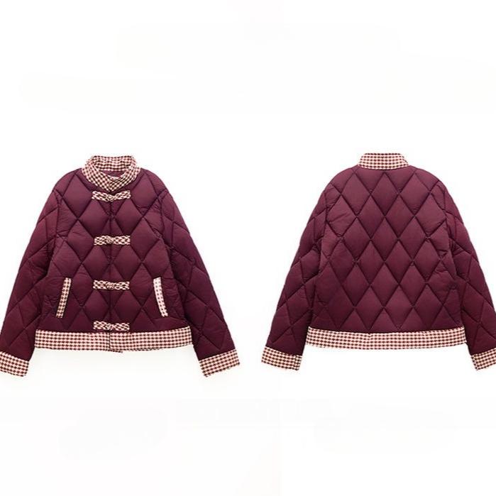 Lightweight Short Padded Coat Women Chinese Style Autumn Fashion Quilted Jacket
