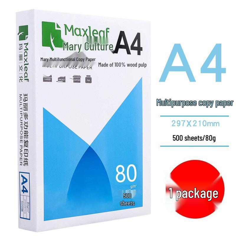 Mary A4 70g Printing & Photocopying Paper, 100 Sheets - White Draft Paper for Students & Office Use