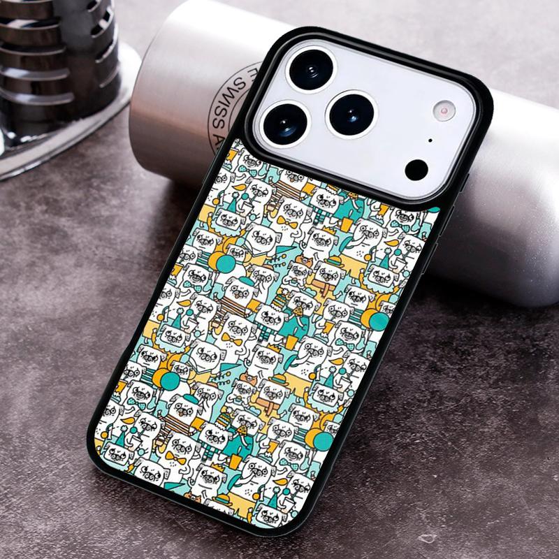 CUTE PUPPY PUG DOG MOPS Phone Case For iPhone 17 16 15 14 13 12 11 Pro Max Plus 17Air Soft Silicone Cover