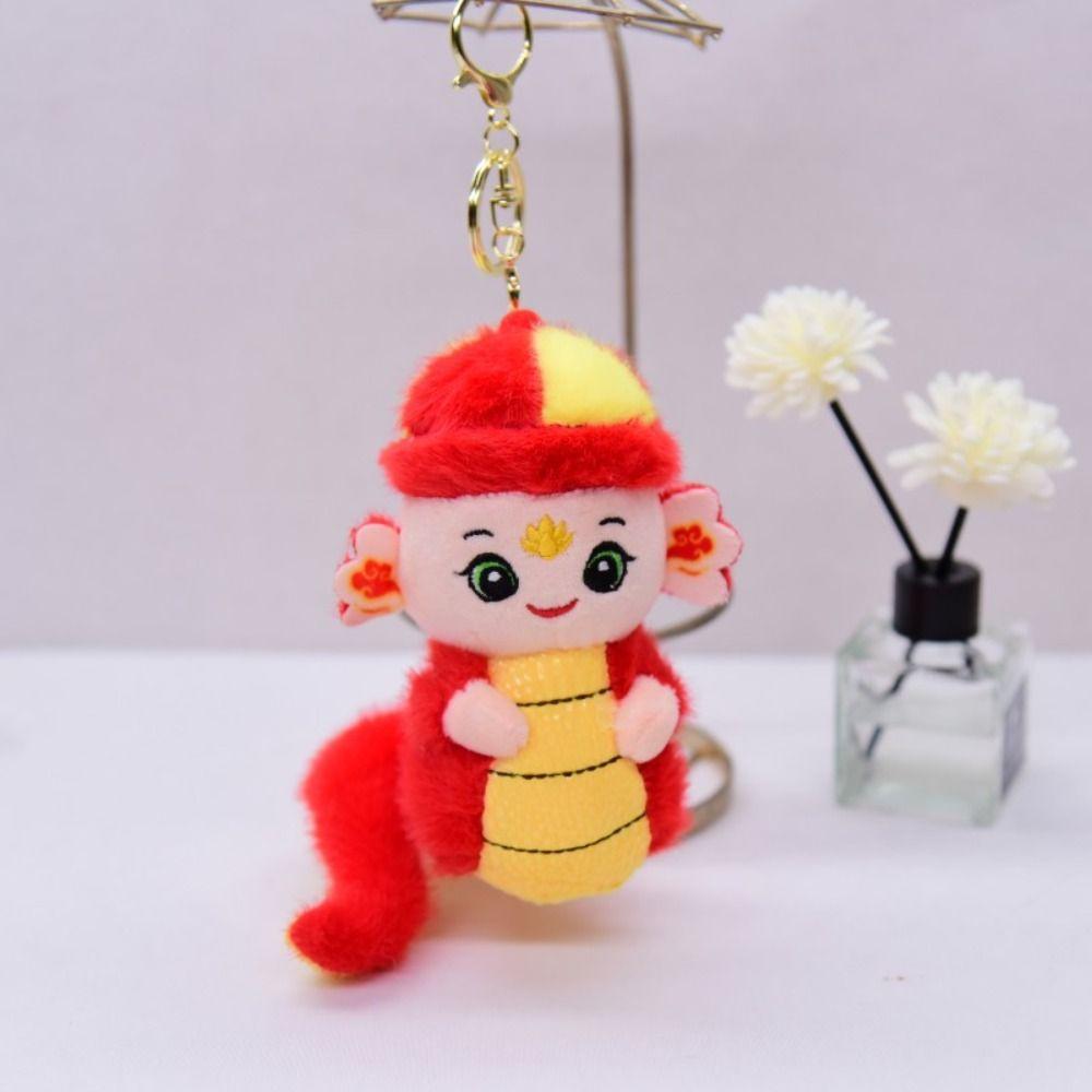 Chinese Style Snake Year Plush Toys Red/Green Cartoon Animal Pendant Key Accessories