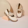 Mary Jane Shoes Women's 2025 New Spring and Summer Flat Bottom Small Fresh Student Doudou Shoes Versatile Velcro Light Mouth Single Shoes