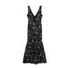 TAOP&ZA Women's Elegant Sleeveless Silk Floral Dress
