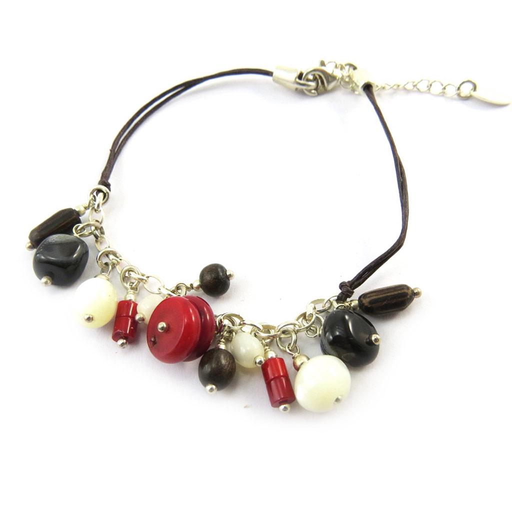 Les Trésors De Lily [N5066] - Armband Silber 'Minéralia' Koralle Perlmutt