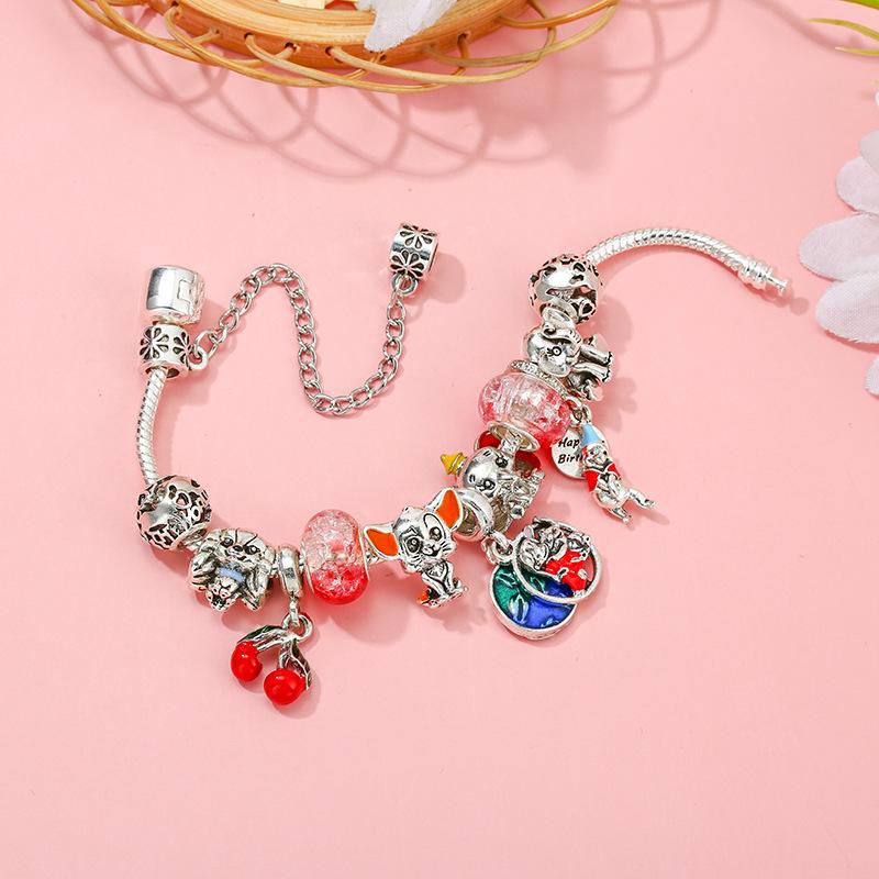 Cartoon Baby Elephant & Winnie the Pooh Women’s Bracelet - Fairy Tale Story Beads