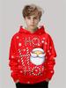 Felpa per bambini, felpe con cappuccio natalizie, moda per bambini, stampa di Babbo Natale, vestiti per bambine, abbigliamento per esterni per bambini