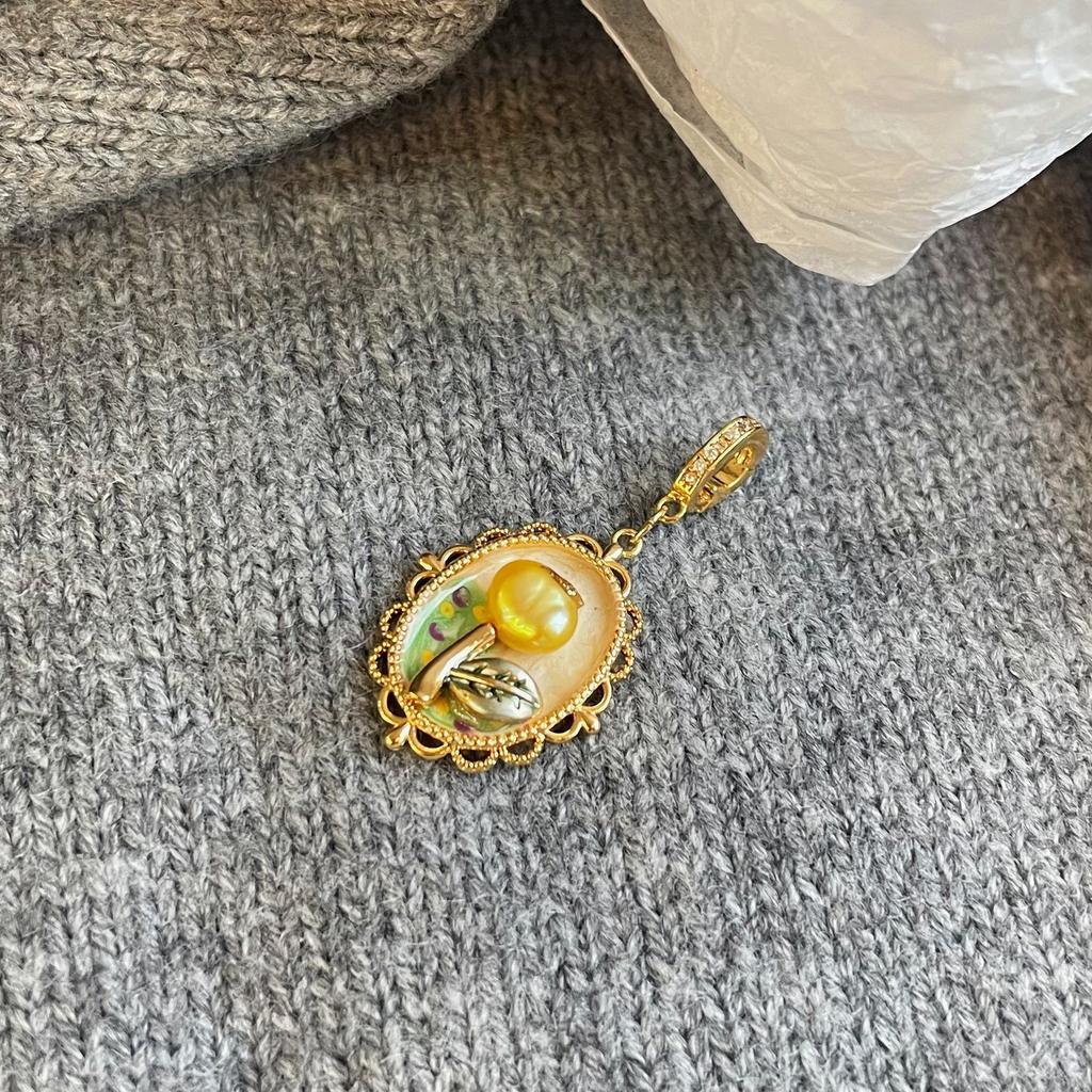 NALA Nala Originaldesign Tropfenglasur bemalter Halskettenanhänger Einzelanhänger ohne Kette Nische vielseitig universeller Karabineranhänger