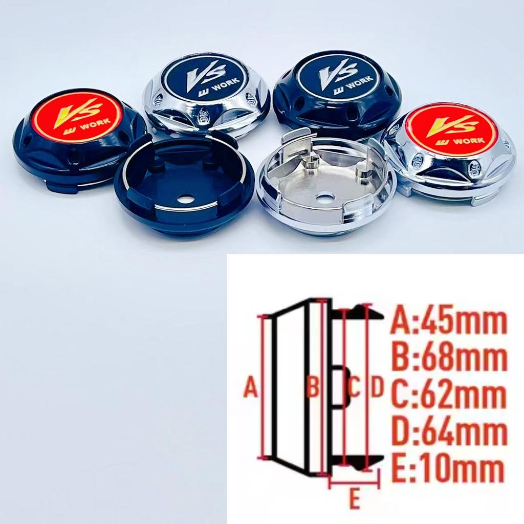 4 buc 3D 68mm Pentru emblemă mașină Capac central butuc roată 45mm VS W insigne de lucru capace autocolante Decaluri Accesorii de styling